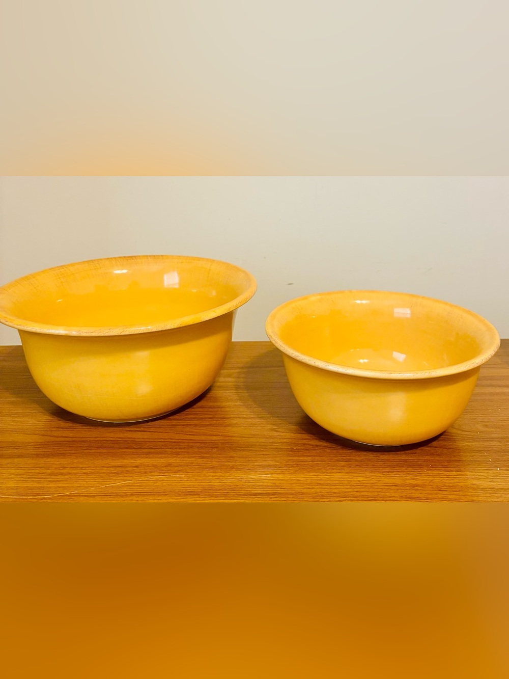 2004-2006 Pier 1 Toscana Gold 10.5"D +9"D Serving Bowls Italy Earthenware